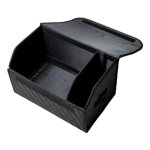 Органайзер в багажник из экокожи черный, черная нить (ECO)