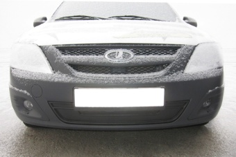 Зимняя заглушка решетки переднего бампера (ABS) LADA Largus 2012-2020
